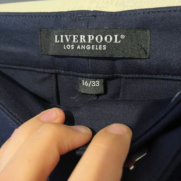 NWT Liverpool Los Angeles The Knit Trouser Blue Size 16 Stretchy Pull-On pants - Picture 11 of 13